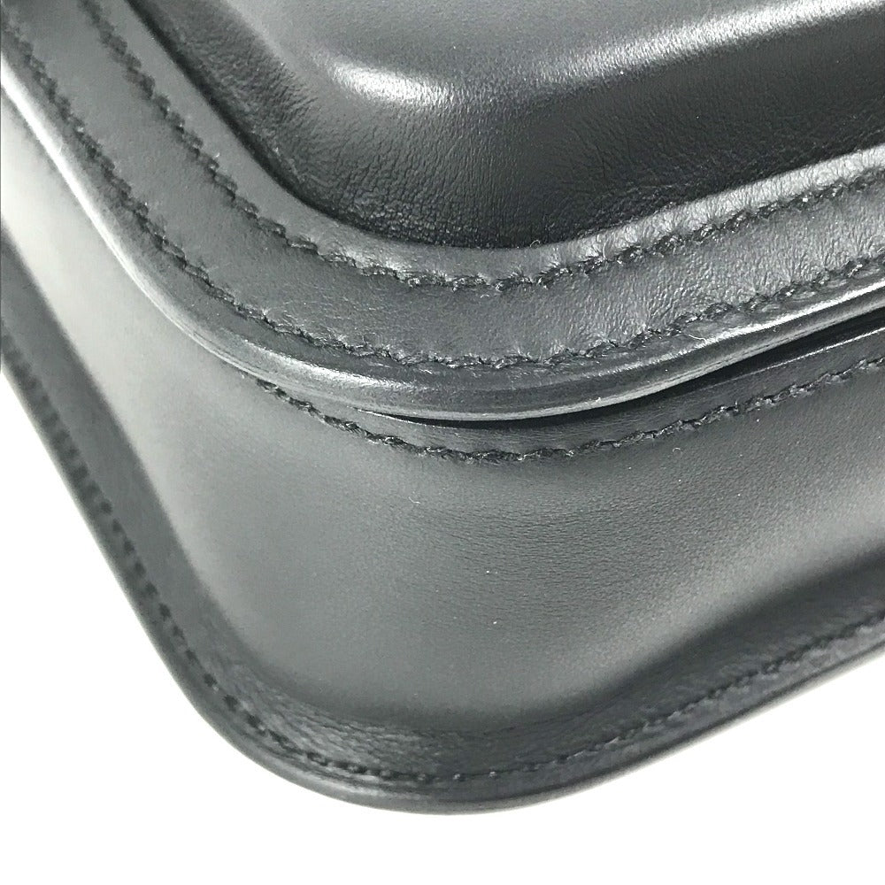 HERMES Leather Equipier 3-Way Bag Clutch Bag Flap Pochette Crossbody Shoulder Bag Swift Black/SilverHardware Used