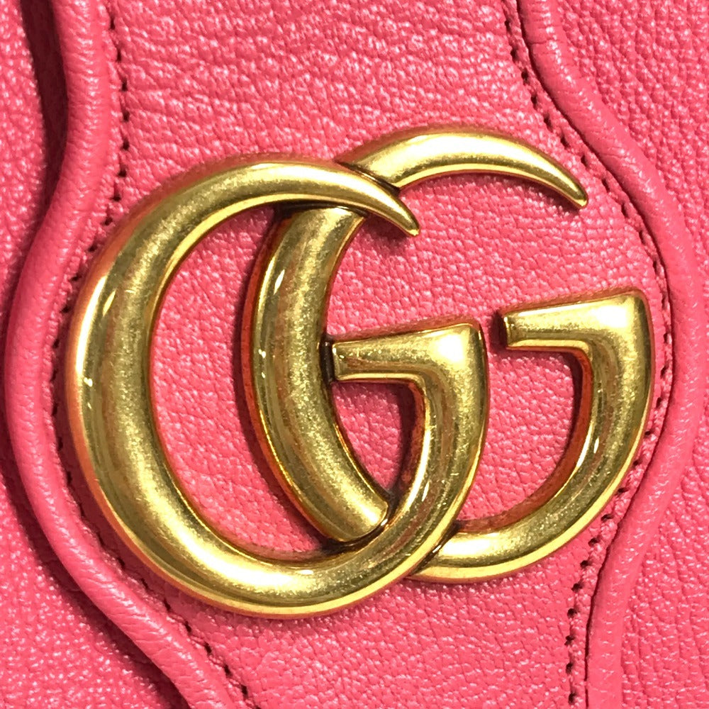 GUCCI 726274 logo APHRODITE GG Marmont Aphrodite Medium Bag Tote Bag shawl Shoulder Bag Leather pink Used