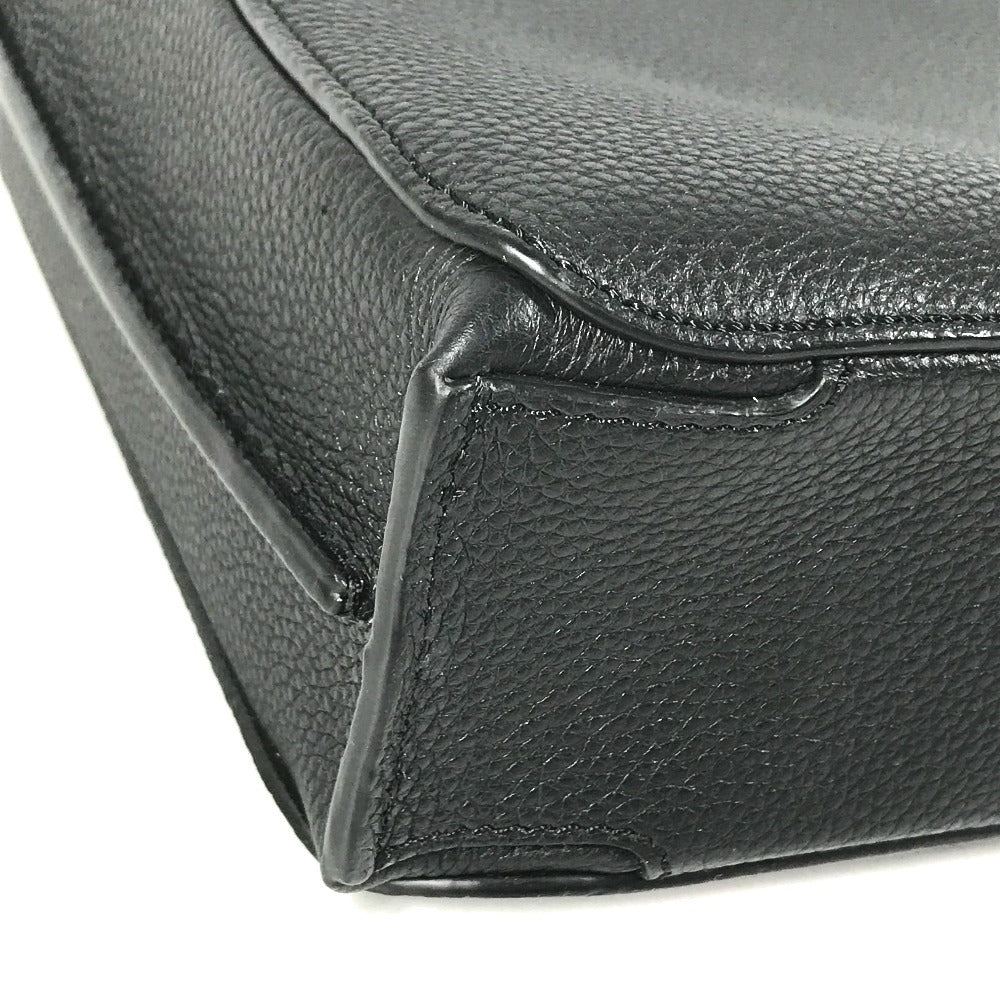 LOEWE 337.12.P57 Goya Slim Briefcase Handbag, 2-way bag, Shoulder bag, Briefcase, Document bag Business bag Leather Black Used