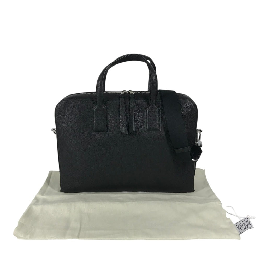 LOEWE 337.12.P57 Goya Slim Briefcase Handbag, 2-way bag, Shoulder bag, Briefcase, Document bag Business bag Leather Black Used