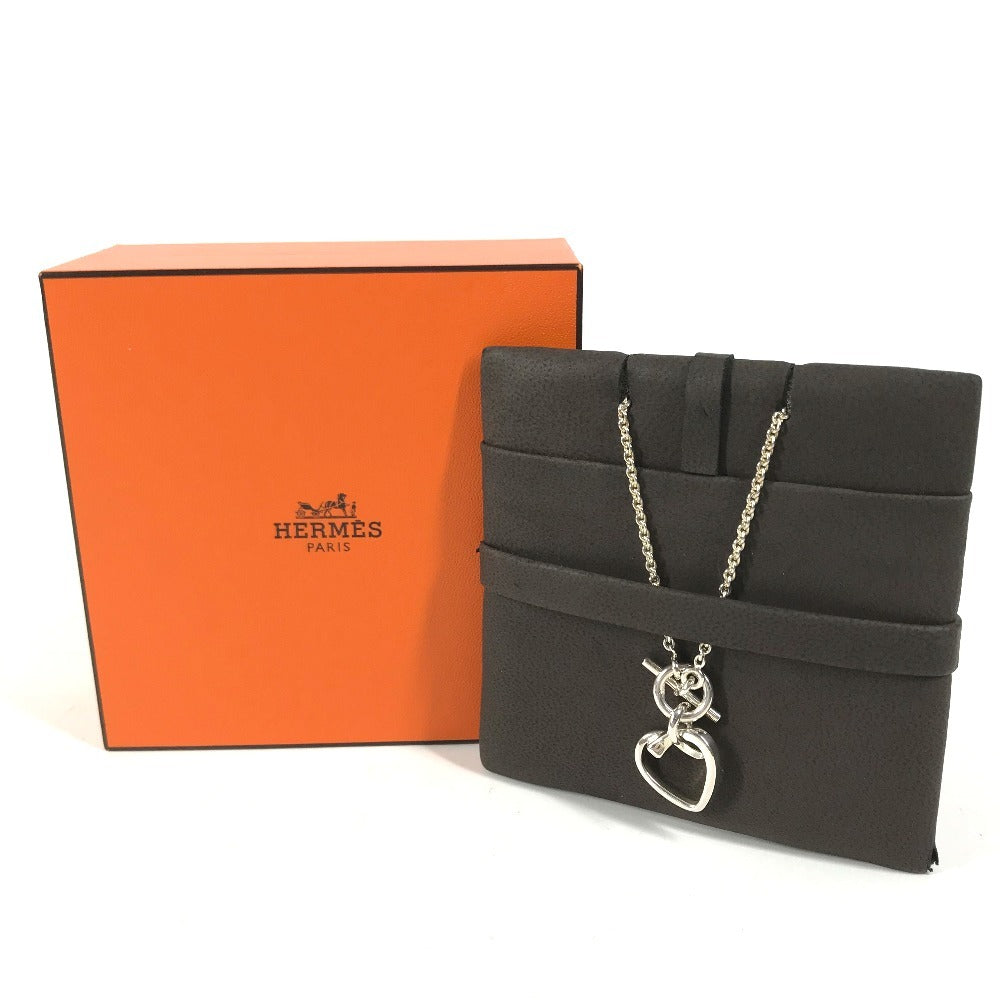 HERMES Silver925 SV925 Heart logo Chain Necklace Accessories Jewelry Necklace AG925 Silver Used