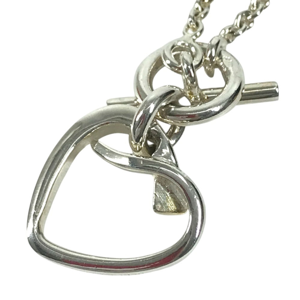 HERMES Silver925 SV925 Heart logo Chain Necklace Accessories Jewelry Necklace AG925 Silver Used