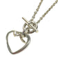 HERMES Silver925 SV925 Heart logo Chain Necklace Accessories Jewelry Necklace AG925 Silver Used