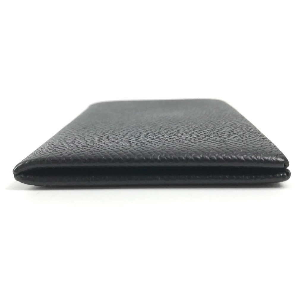 HERMES Calvi Business Card Holder Pass Case Folded Card Case Epsom Black Used