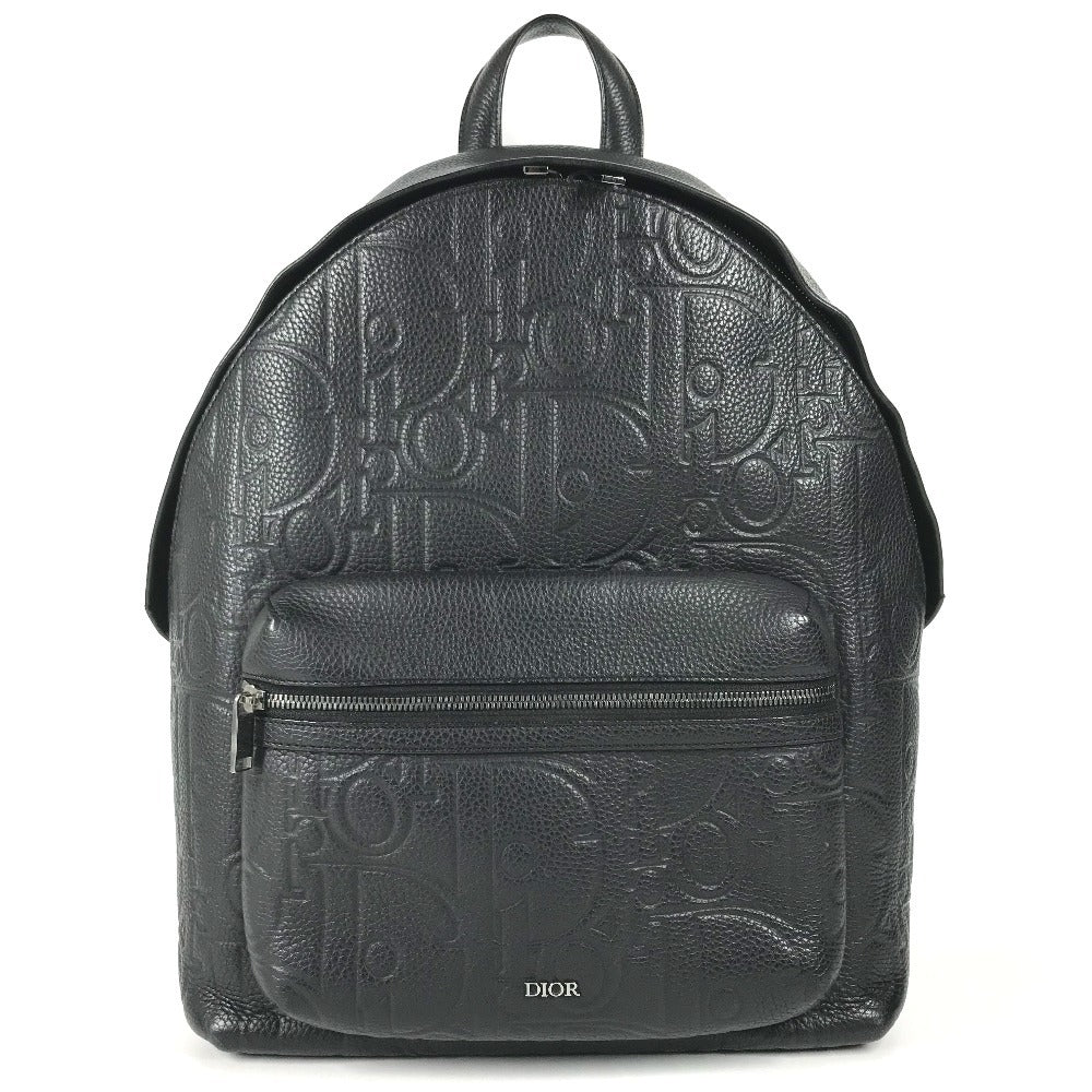 Dior Dior Rider Zip Backpack Bag Backpack All-over logo Backpack Leather Black Used