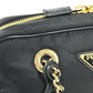 PRADA 1BB121 Tote Bag triangle logo triangle logo plate Shoulder bag, Double Chain Chain bag Shoulder Bag Leather / Nylon Black/GoldHardware Used
