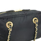PRADA 1BB121 Tote Bag triangle logo triangle logo plate Shoulder bag, Double Chain Chain bag Shoulder Bag Leather / Nylon Black/GoldHardware Used