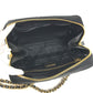 PRADA 1BB121 Tote Bag triangle logo triangle logo plate Shoulder bag, Double Chain Chain bag Shoulder Bag Leather / Nylon Black/GoldHardware Used