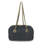 PRADA 1BB121 Tote Bag triangle logo triangle logo plate Shoulder bag, Double Chain Chain bag Shoulder Bag Leather / Nylon Black/GoldHardware Used