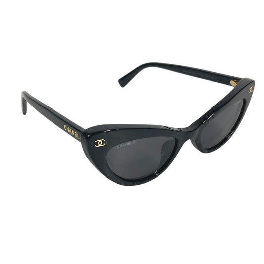 CHANEL A71760 X08101 S2214 Logo CC CC Mark Rectangle Shape Sunglasses Eyewear, glasses, eyeglasses sunglasses acetate Black/Gold Used