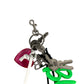 BALENCIAGA 793474 Heart Key Card Case Mirror AKI CHARM Bag Charm Key Holder Leather / Metal Multicolore Used