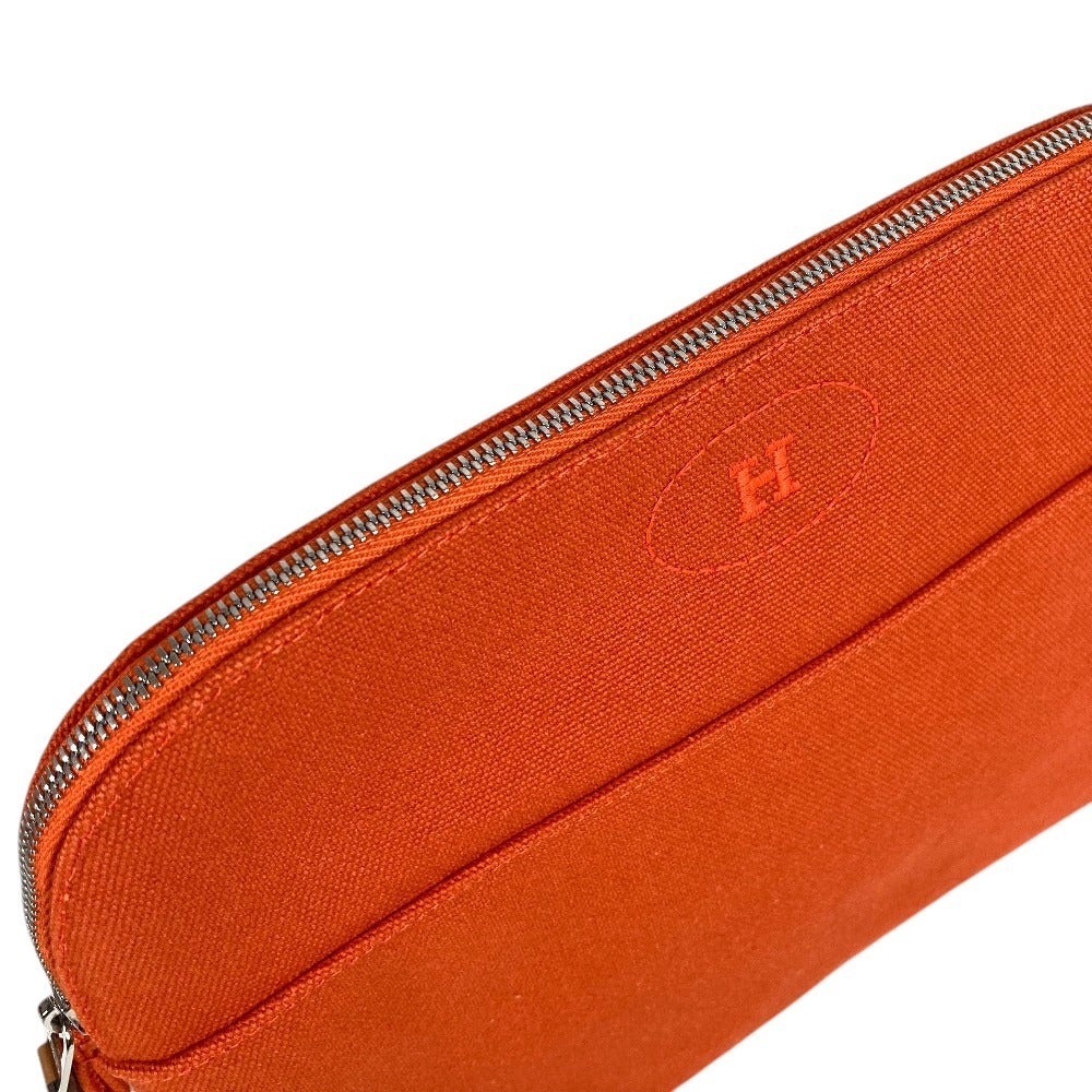HERMES H104774M Boide Pouch MM Boide Pouch MM Accessory case makeup pouch Cosmetics Pouch Pouch cotton Orange Feu Used