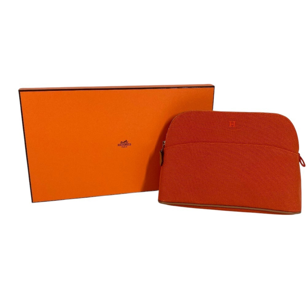 HERMES H104774M Boide Pouch MM Boide Pouch MM Accessory case makeup pouch Cosmetics Pouch Pouch cotton Orange Feu Used
