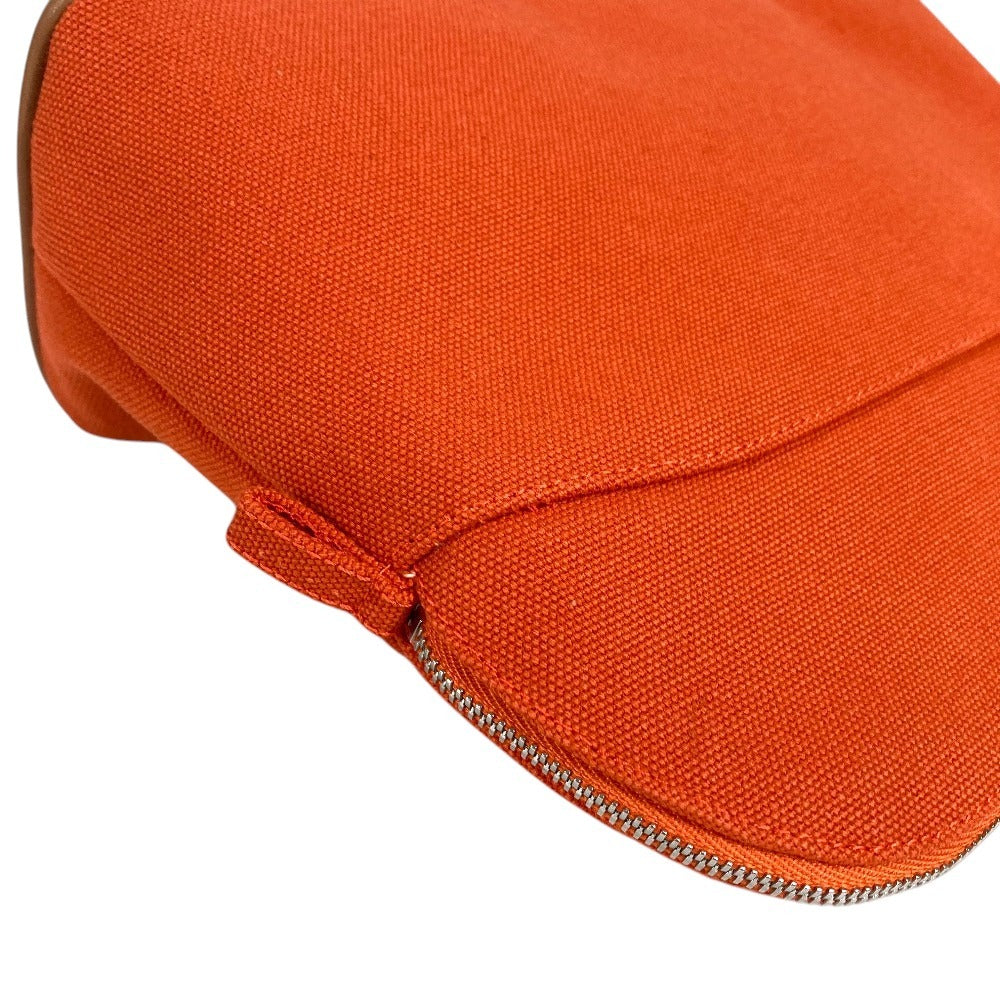 HERMES H104774M Boide Pouch MM Boide Pouch MM Accessory case makeup pouch Cosmetics Pouch Pouch cotton Orange Feu Used