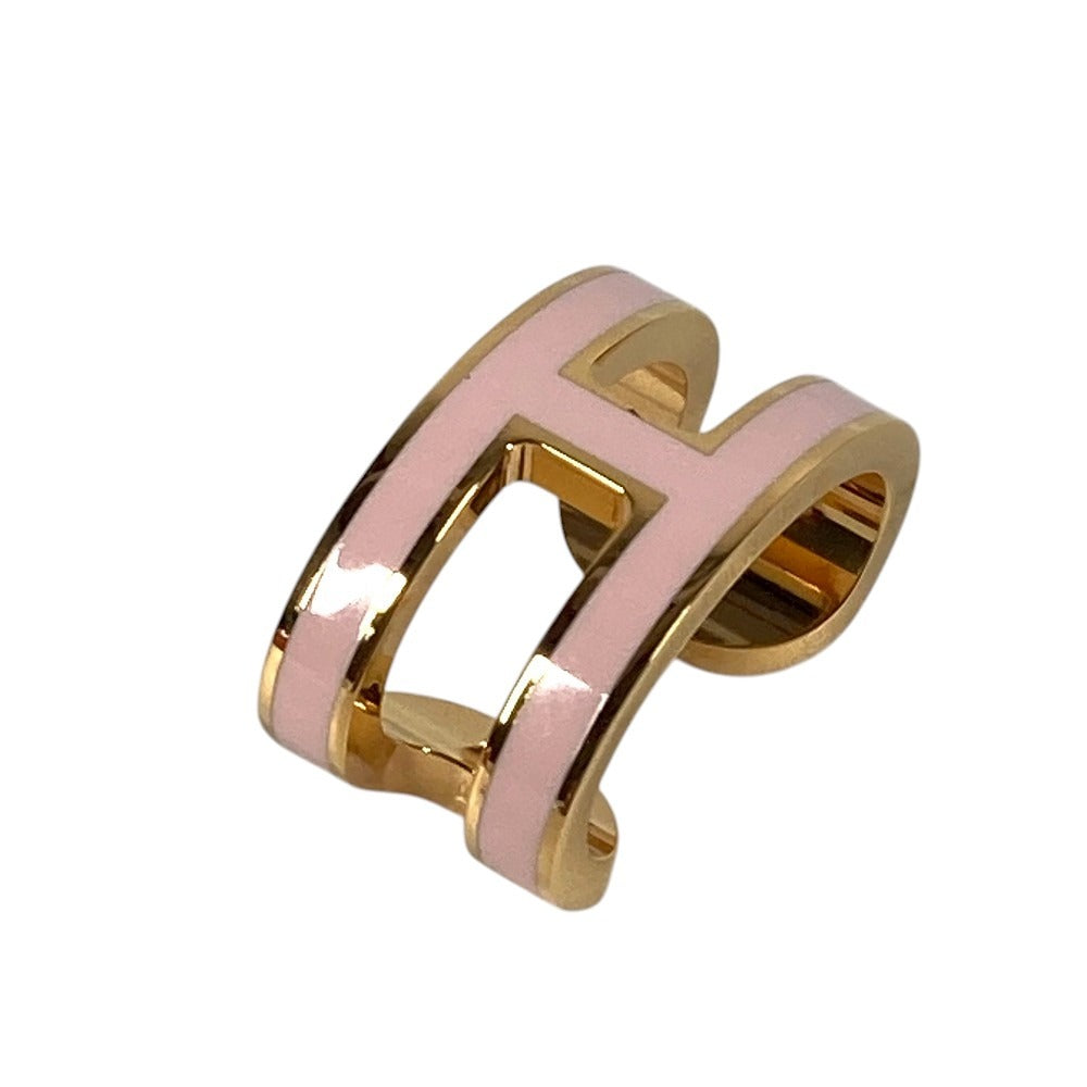 HERMES Pop Ash H Logo Ear Cuff Mini Pierce Accessories Earrings Metal pink/Gold Used