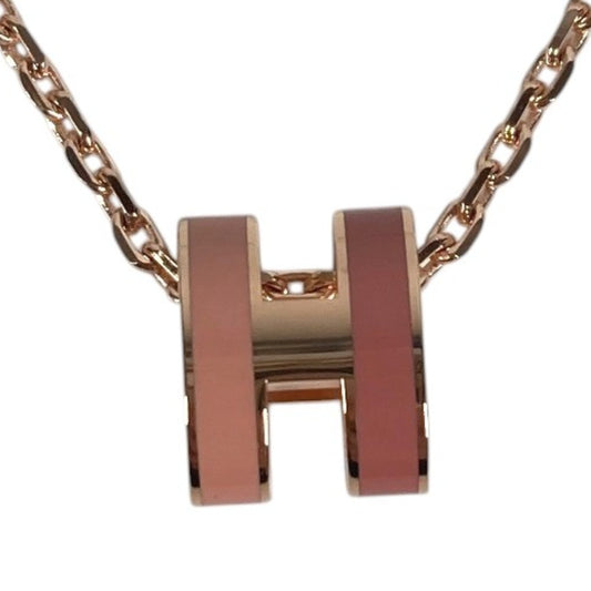 HERMES Pop ash H Pendant "Mini Pop H" by Rocabar Accessories Chain Necklace Necklace Metal pink Used