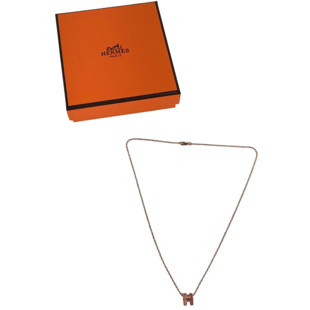 HERMES Pop ash H Pendant "Mini Pop H" by Rocabar Accessories Chain Necklace Necklace Metal pink Used