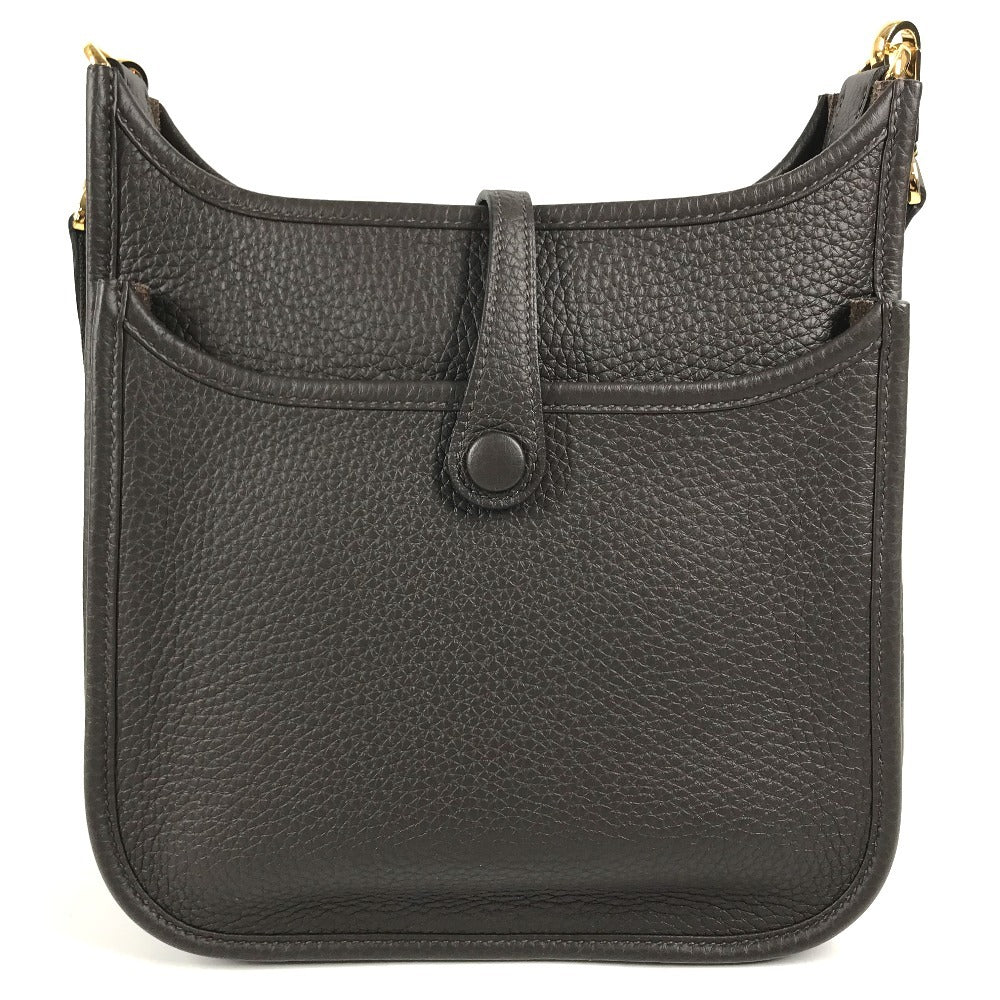 HERMES Evelyne23 Evelyne 23 Crossbody bag with perforated logo Shoulder Bag Taurillon Clemence Evennes Brown/GoldHardware Used