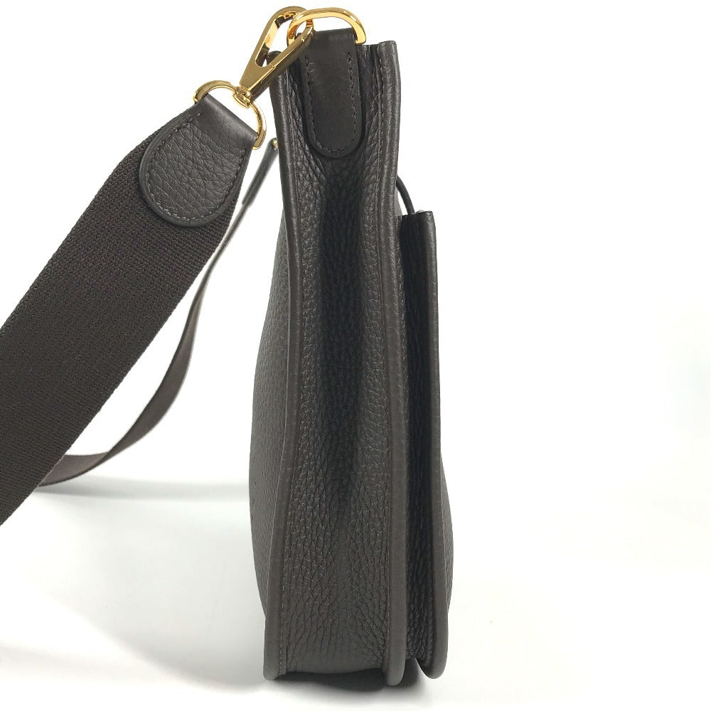 HERMES Evelyne23 Evelyne 23 Crossbody bag with perforated logo Shoulder Bag Taurillon Clemence Evennes Brown/GoldHardware Used