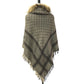 GUCCI GG logo Fur shawl, shawl, tippet All-over print stole/shawl scarf with fringe shawl wool / silk Brown Used