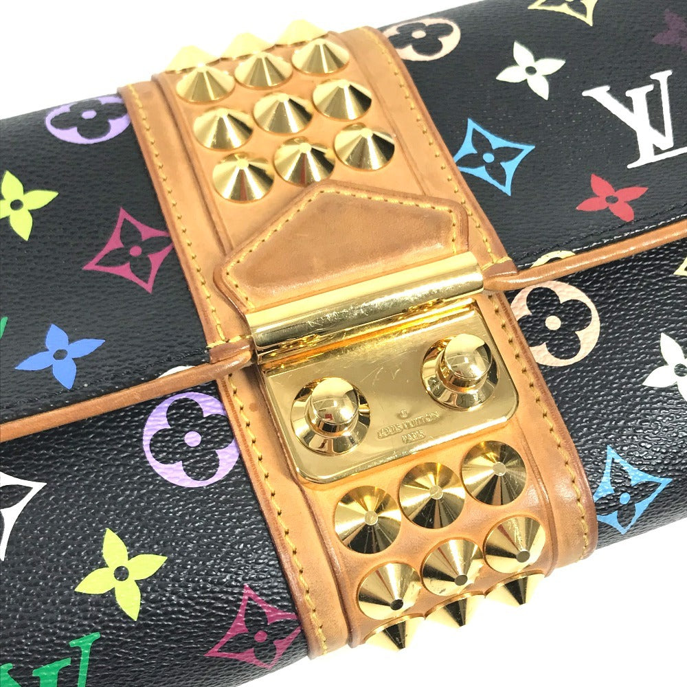 LOUIS VUITTON M45640 MonogramMulticolore Pochette Courtney Bag, Clutch bag, flap, studs Cluch Bag MonogramMulticoloreCanvas Noir Black Used