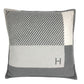 HERMES Square square H Riviera interior pillow pillow cushion Wool / Cashmere gray/White Used