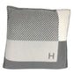 HERMES Square square H Riviera interior pillow pillow cushion Wool / Cashmere gray/White Used