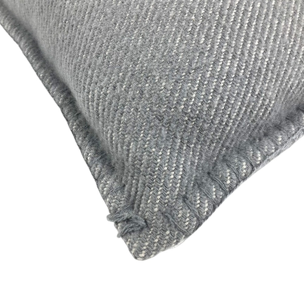 HERMES Square square H Riviera interior pillow pillow cushion Wool / Cashmere gray/White Used