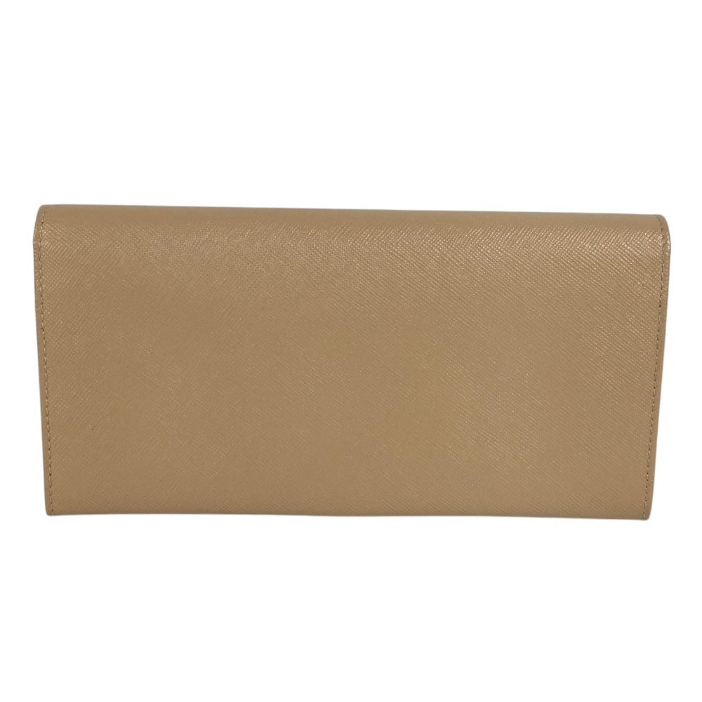 Salvatore Ferragamo Logo Gancini Wallet Long Wallet Bi-fold Long Wallet Leather Beige Used