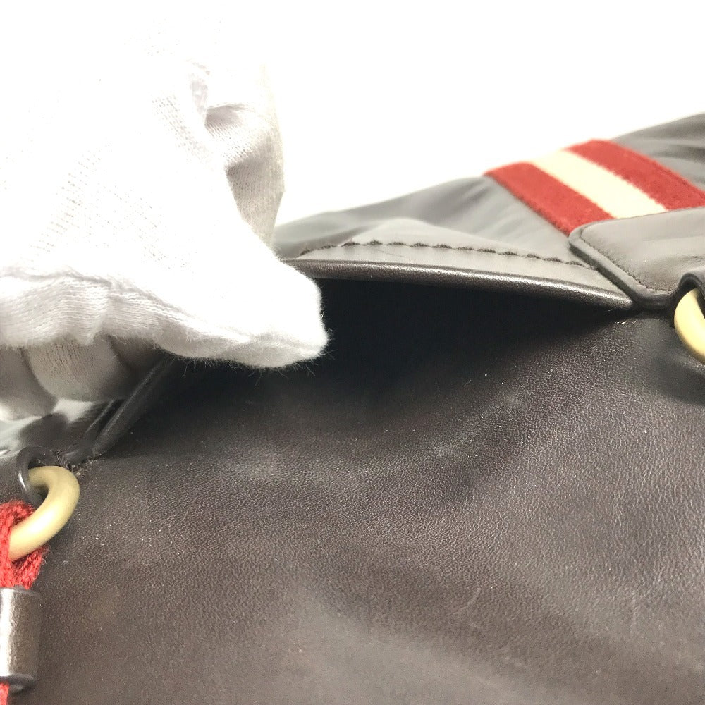 BALLY logo Bag, Tote Bag, Travel Bag, Shoulder Bag Duffle Bag Leather Brown/Red Used