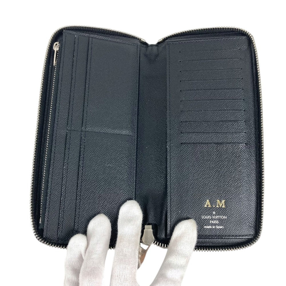 LOUIS VUITTON N63095 Damier Graphite Zippy WalletVertical Long wallet Zip Around Long Wallet DamierGraphiteCanvas Black Used