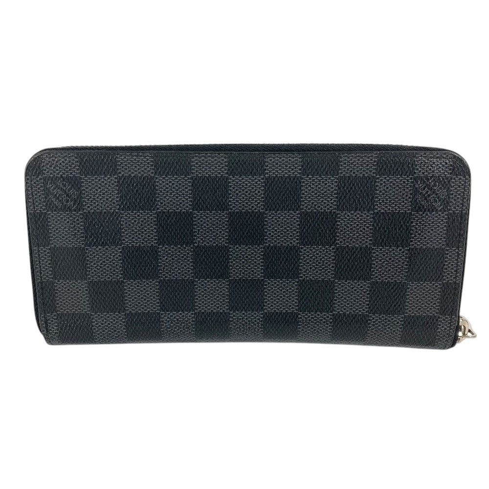 LOUIS VUITTON N63095 Damier Graphite Zippy WalletVertical Long wallet Zip Around Long Wallet DamierGraphiteCanvas Black Used