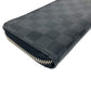 LOUIS VUITTON N63095 Damier Graphite Zippy WalletVertical Long wallet Zip Around Long Wallet DamierGraphiteCanvas Black Used
