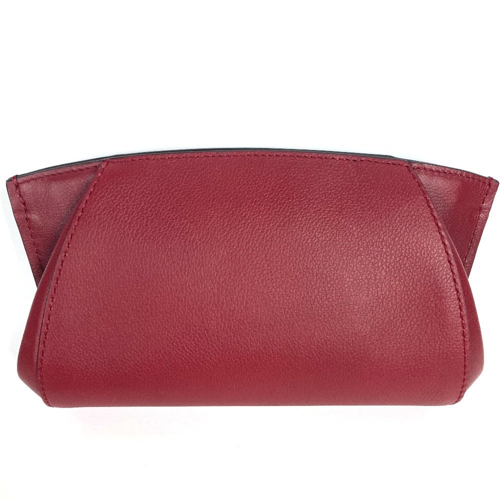 CARTIER Cartier C de Cartier Pouch Bag, makeup pouch, cosmetic pouch Cosmetics Pouch Leather wine-red Used