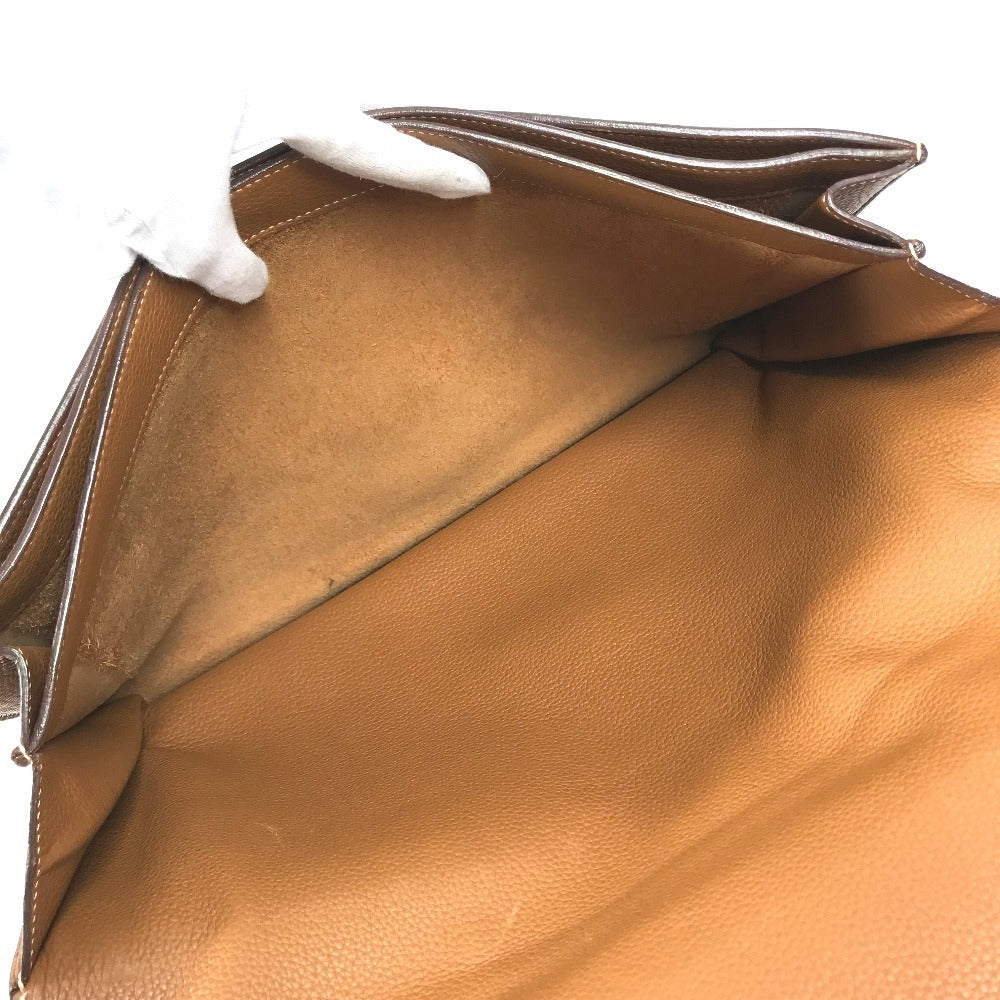 HERMES Sac à de Peches 41 Sac à de Peches 41 Handbag, flap briefcase, document bag Business bag Taurillon Clemence Brown/GoldHardware Used