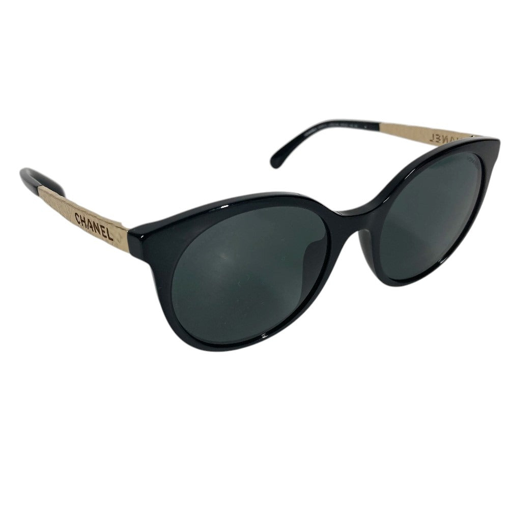 CHANEL 5440-A logo eyewear glasses glasses sunglasses Metal / Plastic Black/Gold Used