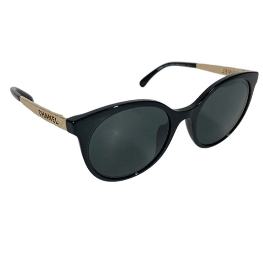 CHANEL 5440-A logo eyewear glasses glasses sunglasses Metal / Plastic Black/Gold Used
