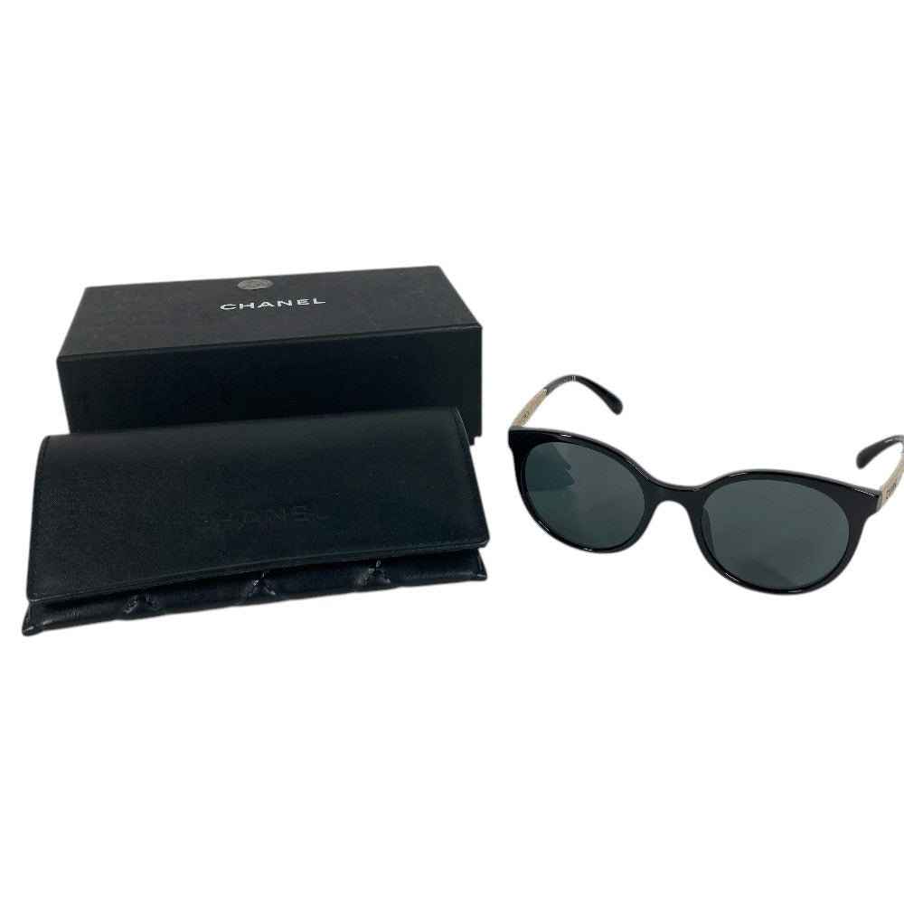 CHANEL 5440-A logo eyewear glasses glasses sunglasses Metal / Plastic Black/Gold Used