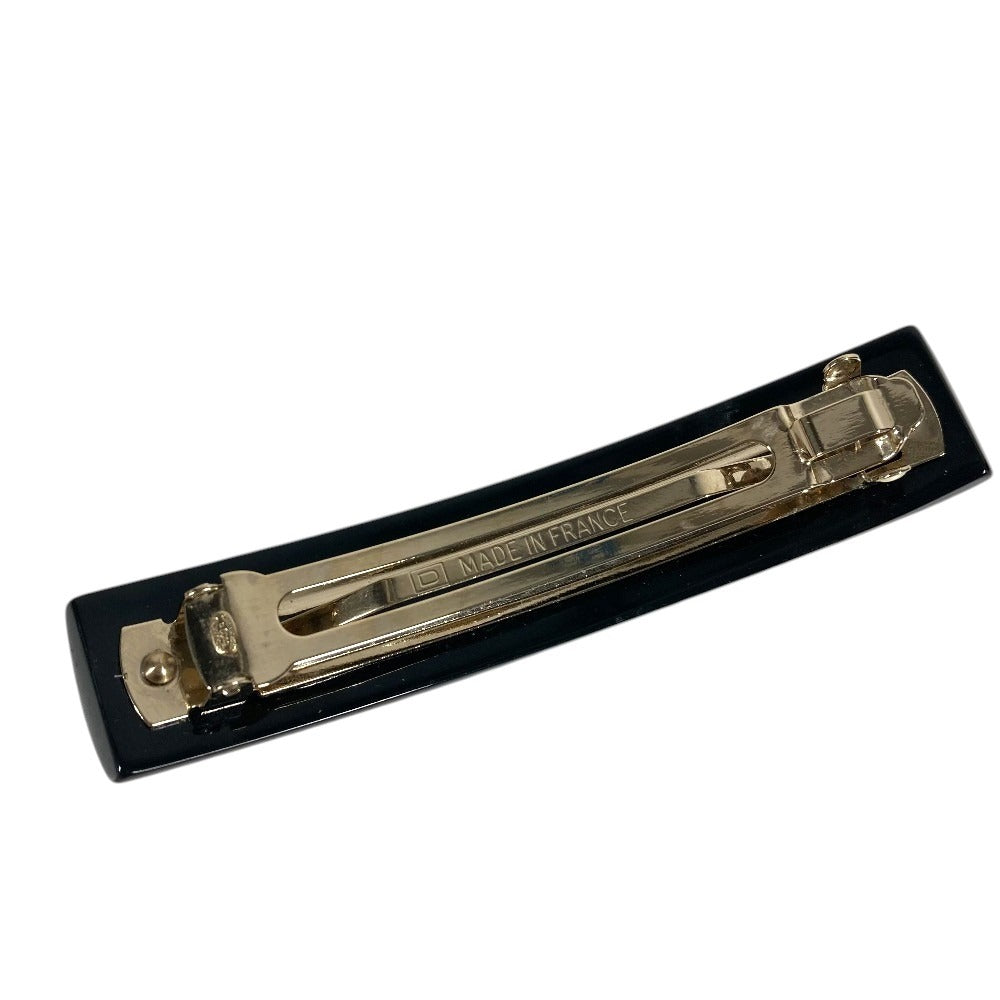 CHANEL 09C Logo CC CC Mark Rhinestones hair accessories hair pin Valletta Plastic Black/Silver Used