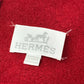 HERMES Plaid Logo Miscellaneous goods Blanket Interior Throw Plaid blanket Cashmere Red/Orange Used