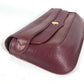 CARTIER Must de Line Vintage logo Bag Clutch bag flap Cluch Bag Leather wine-red Used