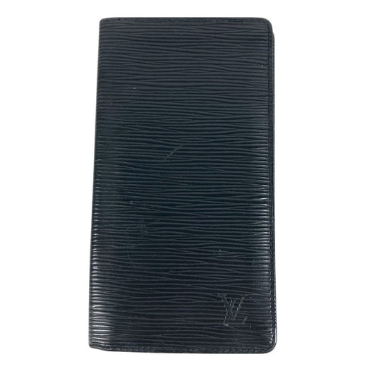 LOUIS VUITTON M63212 Epi Porte Cartes Credit Bill Compartment Long Wallet Epi Leather Noir Black Used