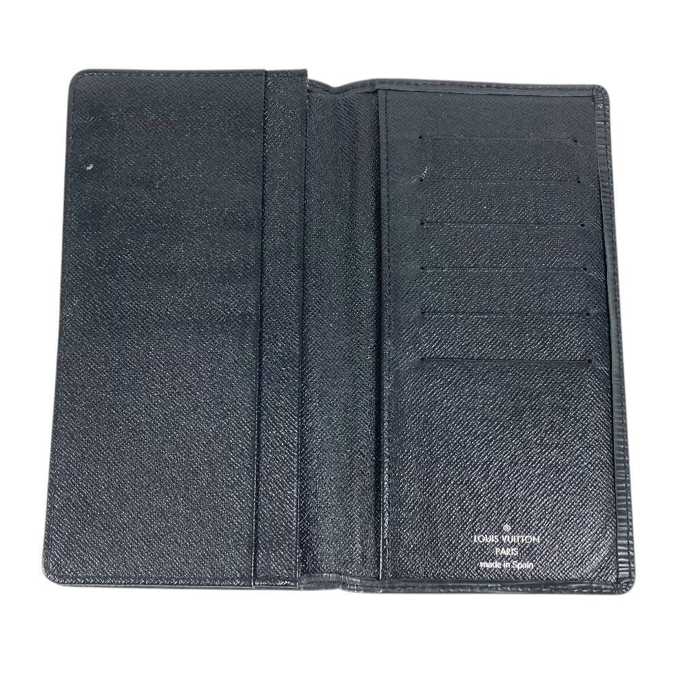 LOUIS VUITTON M63212 Epi Porte Cartes Credit Bill Compartment Long Wallet Epi Leather Noir Black Used