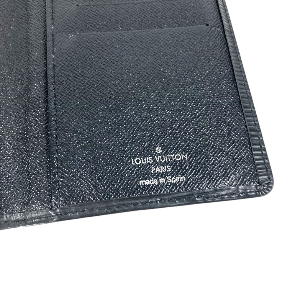 LOUIS VUITTON M63212 Epi Porte Cartes Credit Bill Compartment Long Wallet Epi Leather Noir Black Used