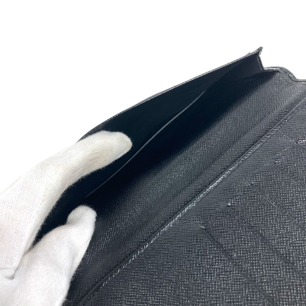 LOUIS VUITTON M63212 Epi Porte Cartes Credit Bill Compartment Long Wallet Epi Leather Noir Black Used
