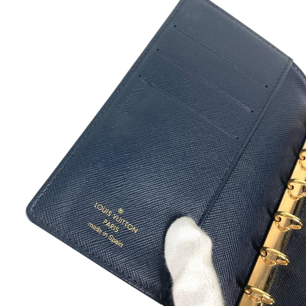 LOUIS VUITTON R20910 Monogram mini AgendaPM Agenda PM System planner with card pockets, bi-fold stationery. Notebook cover Monogram Mini Canvas blue Used
