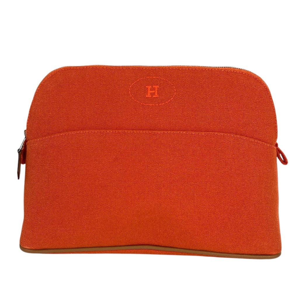 HERMES H104774M Boide Pouch MM Boide Pouch MM Accessory case makeup pouch Cosmetics Pouch Pouch cotton Orange Feu Orange Used