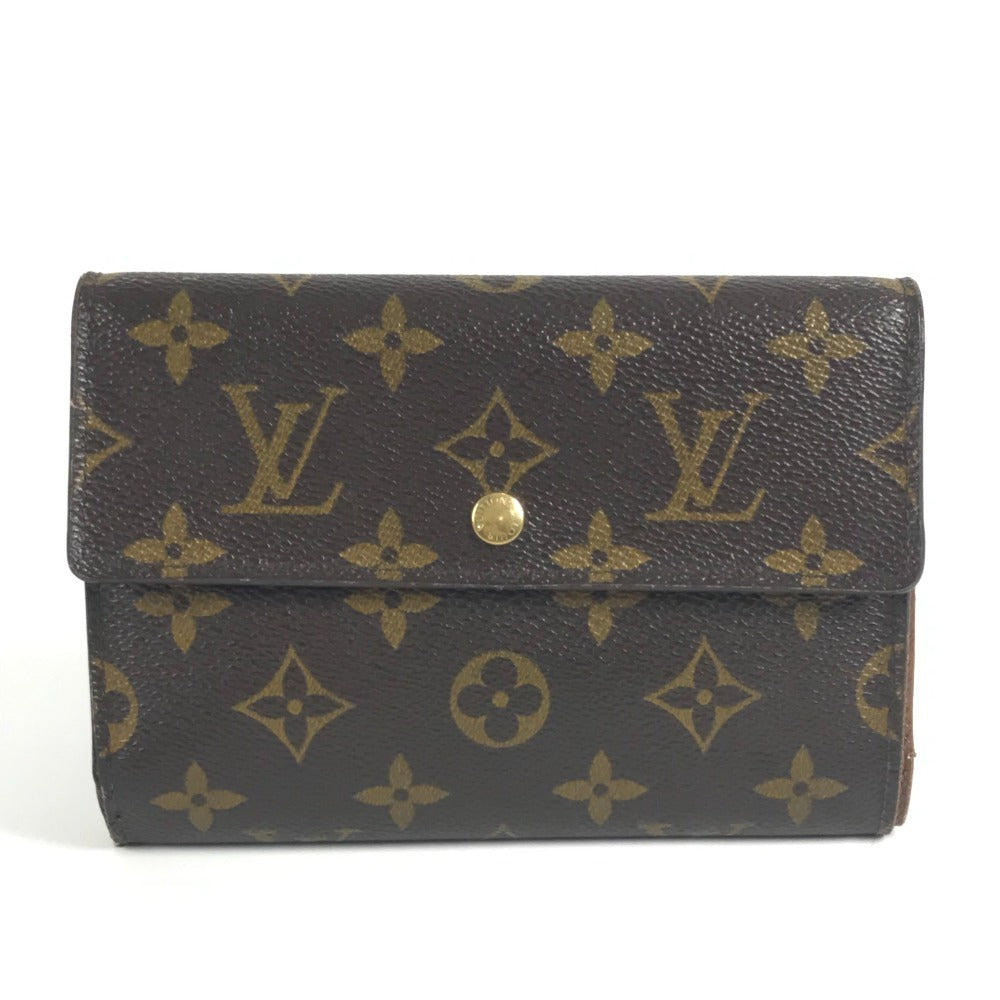 LOUIS VUITTON M61202 モノグラム ポルトトレゾールエテュイパピエ 長財布 フラップ 3つ折り財布 モノグラムキャンバス レディース ブラウン