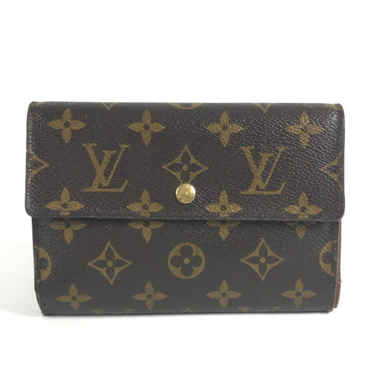 LOUIS VUITTON M61202 モノグラム ポルトトレゾールエテュイパピエ 長財布 フラップ 3つ折り財布 モノグラムキャンバス レディース ブラウン