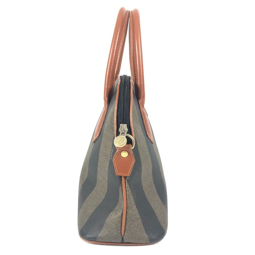 FENDI ヴィンテージ ペカン ロゴ トートバッグ カバン ハンドバッグ レザー/PVC ユニセックス カーキ